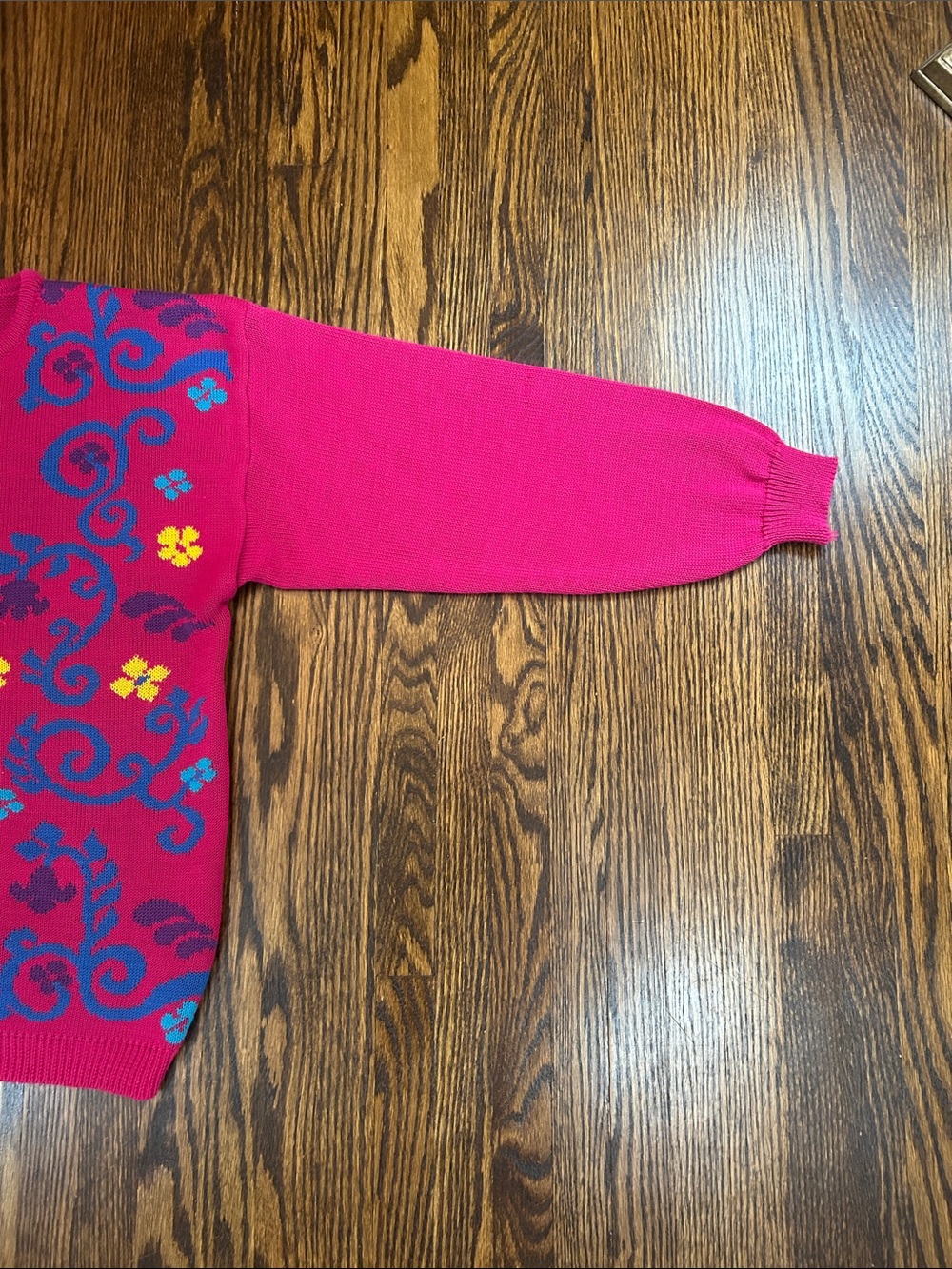 Vintage 90s Floral Knit Cardigan Sweater - Picture 7 of 9